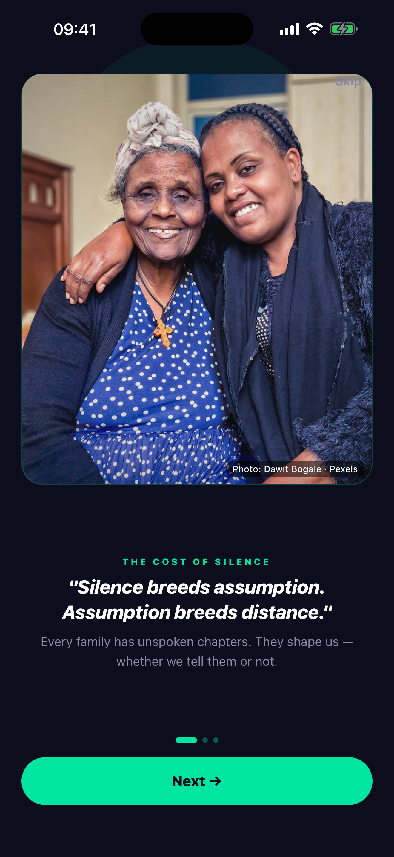 STORYTAP — silence has a cost screen